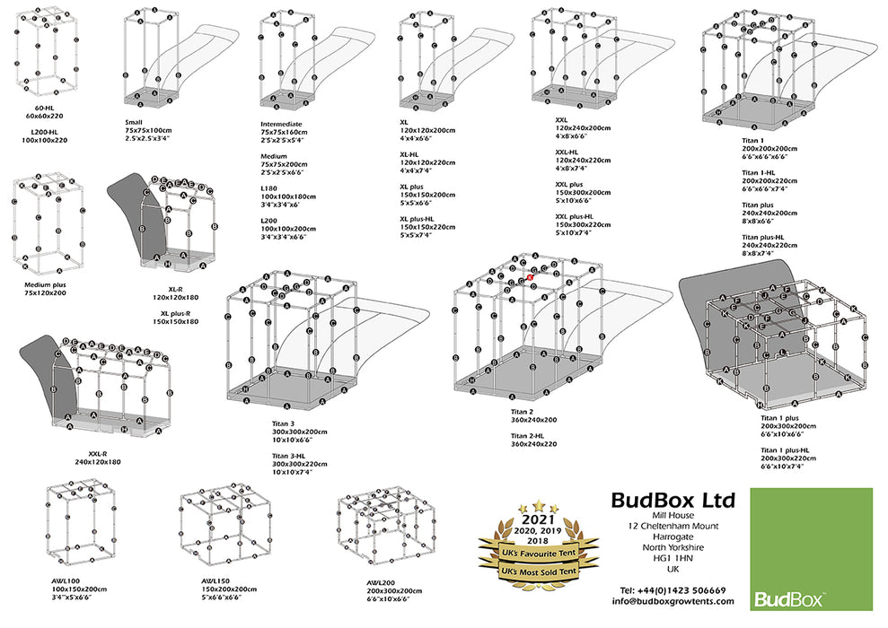 BudBox PRO 150 x 300 x 200cm or 220cm High